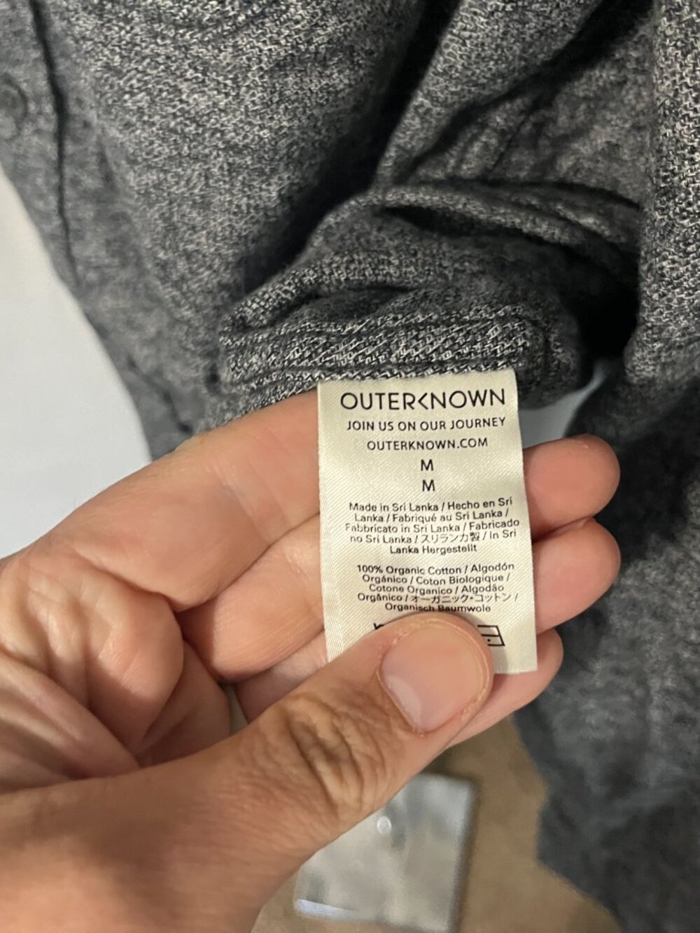 π Outerknown Menβs Long Sleeve Shirt M Gray Marled Casual Tee Organic Style πΏ - Picture 5 of 5